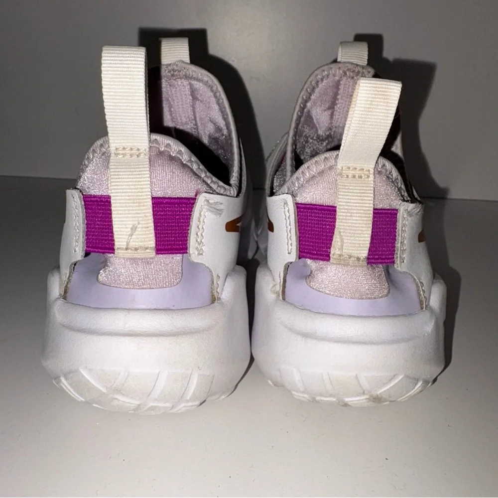 Nike Flex Runner 2 Low White Violet Frost Girls Sneaker DJ6040-101 - Size 1.5Y